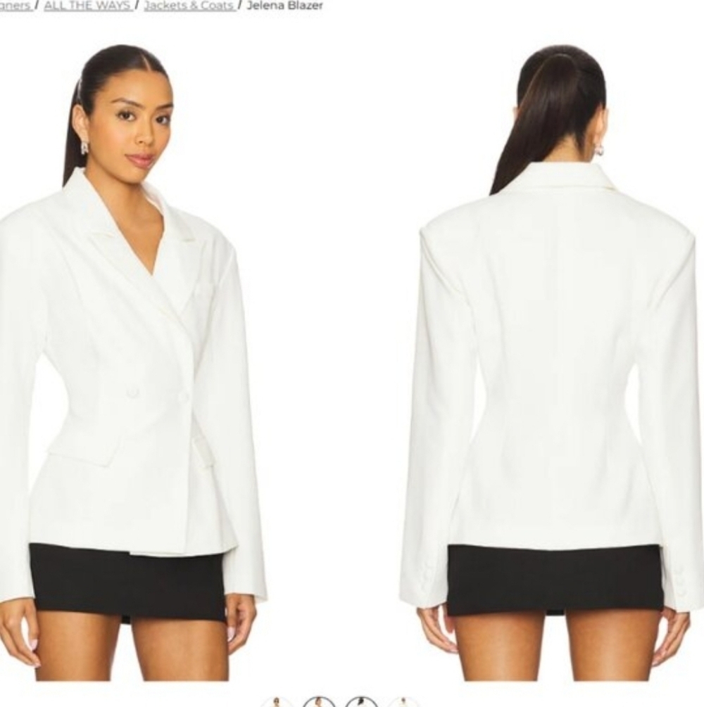 Revolve ALL THE WAYS JELENE Crisp White Double-Breasted Women’s Blazer